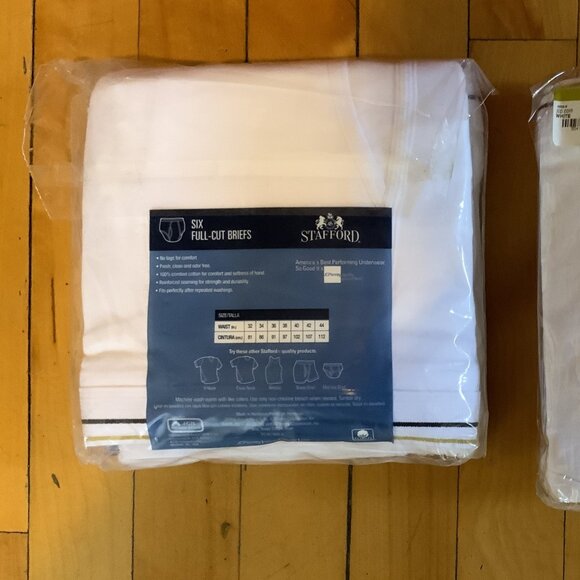 Lot Of 2 (Packs) Stafford Men's 6 Full-Cut Briefs Size 44 New in Package - Picture 5 of 10